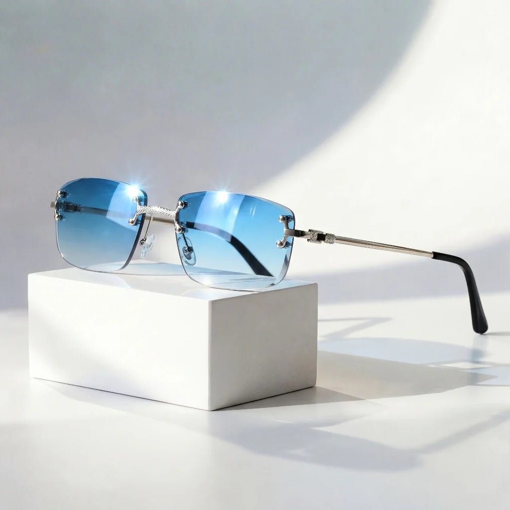 Sunglasses Aviator Gradient Metal Rimless UV400