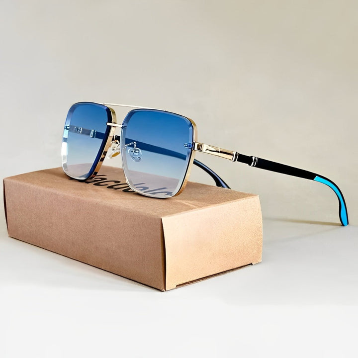 Sunglasses Aviator UV400 Beskyttelse Gradient Linser - UP-Town Blue (Orignal)