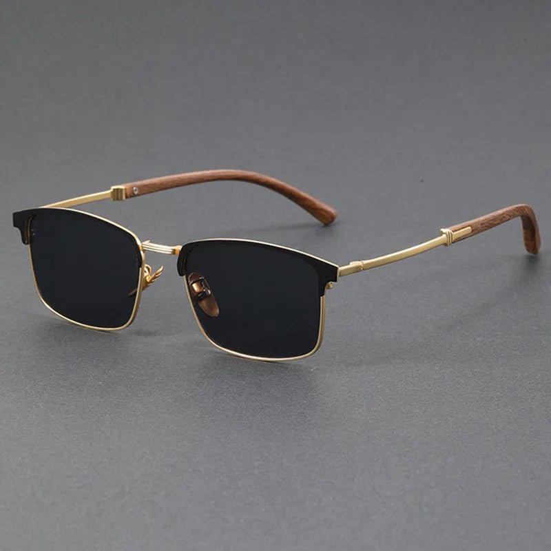 Sunglasses Clubmaster Halv-ramme UV400 Polariseret - Gold
