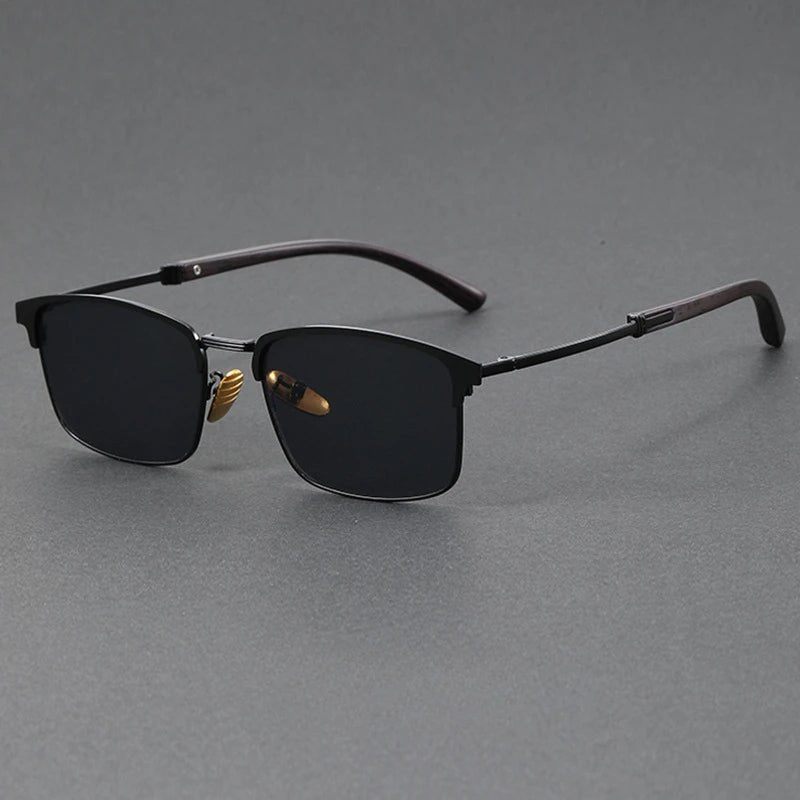 Sunglasses Clubmaster Halv-ramme UV400 Polariseret - Black