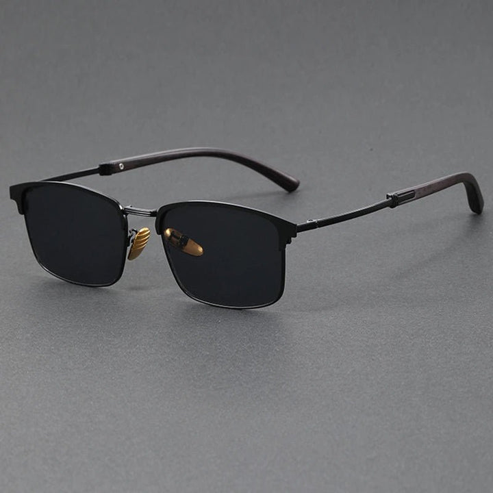 Sunglasses Clubmaster Halv-ramme UV400 Polariseret - Black