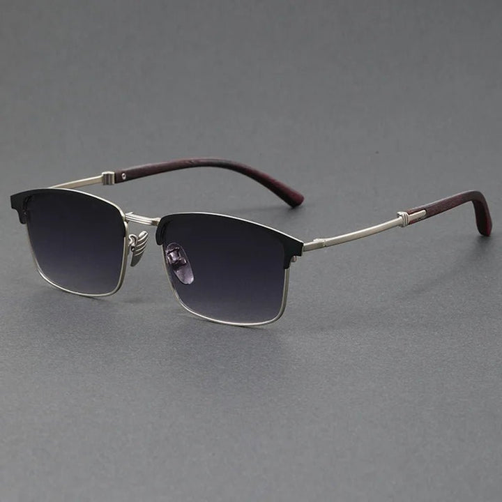 Sunglasses Clubmaster Halv-ramme UV400 Polariseret - Silver
