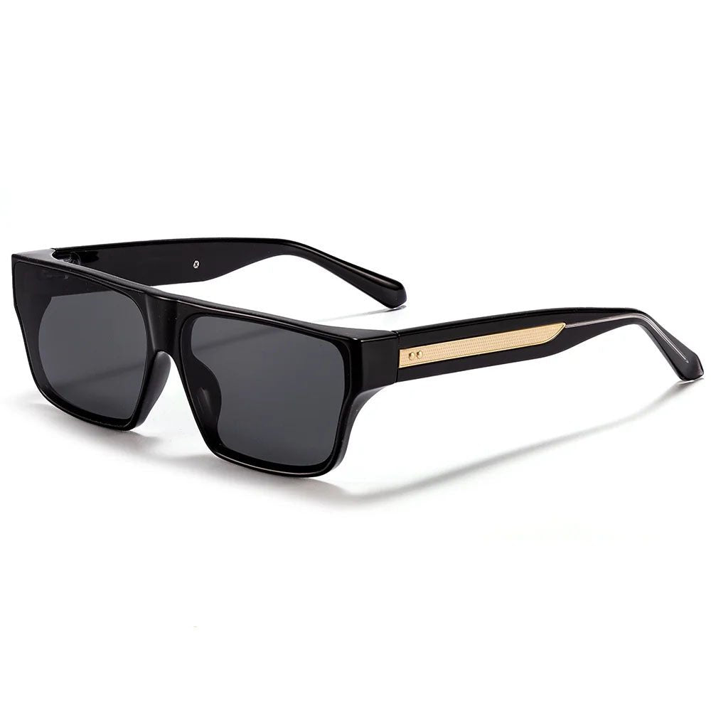 Sunglasses Firkantede Brune Polariserede UV400 Beskyttelse - Black