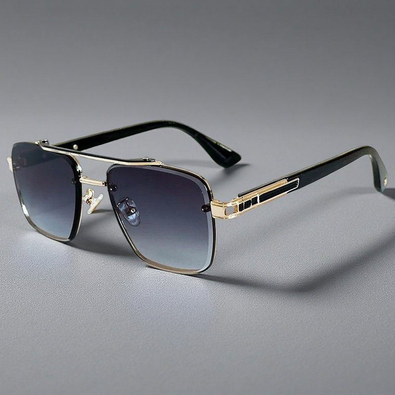 Sunglasses Firkantede Gradient Linser Dobbelt Bro Design - Gray