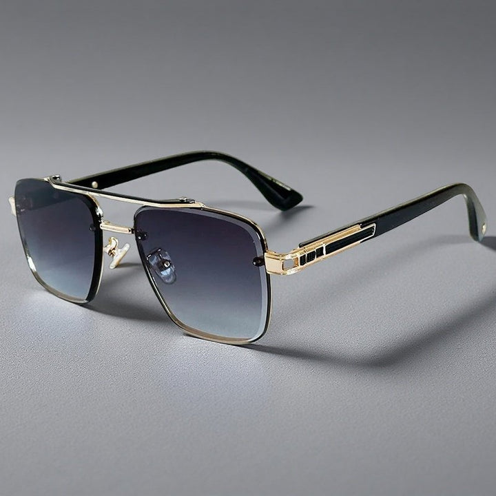 Sunglasses Firkantede Gradient Linser Dobbelt Bro Design - Gray