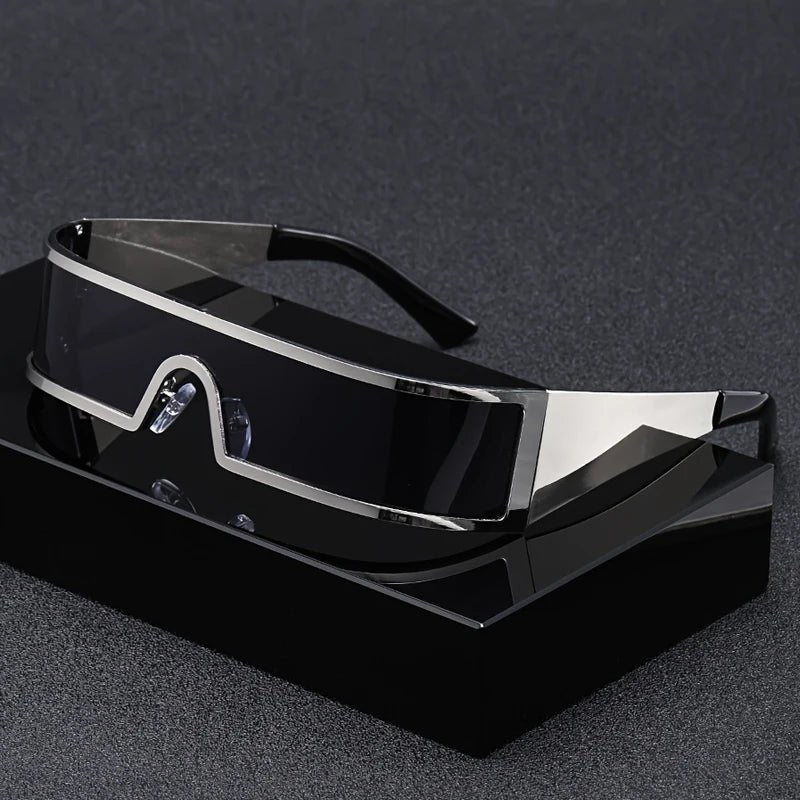 Sunglasses Futuristisk Wraparound Visor Cyberpunk Style - Silver