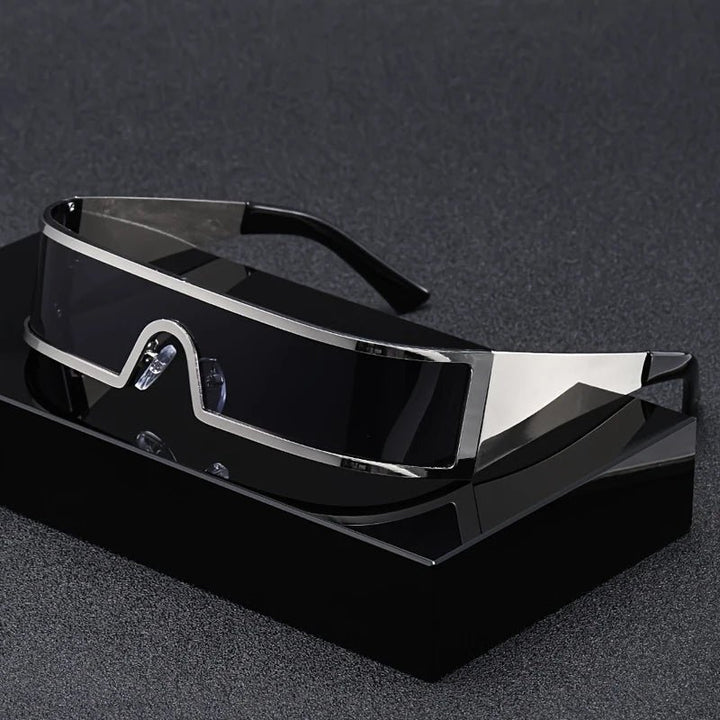 Sunglasses Futuristisk Wraparound Visor Cyberpunk Style - Silver