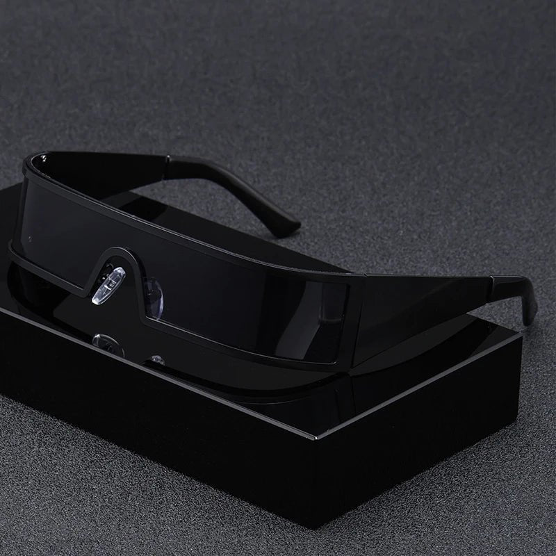 Sunglasses Futuristisk Wraparound Visor Cyberpunk Style - Black