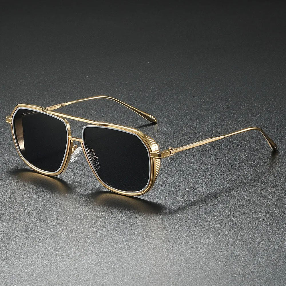 Sunglasses Metal Aviator Pilot Style Gradient Lenses - Gold