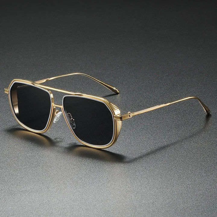 Sunglasses Metal Aviator Pilot Style Gradient Lenses - Gold