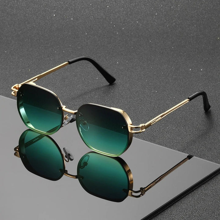 Sunglasses Metal Gradient Minimalist Unisex - Green