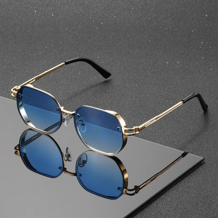 Sunglasses Metal Gradient Minimalist Unisex - Blue