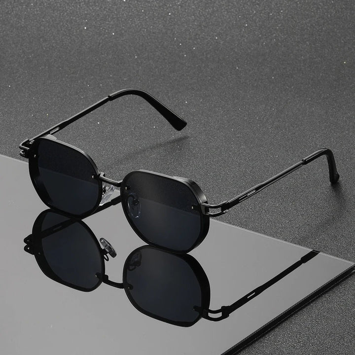 Sunglasses Metal Gradient Minimalist Unisex - Black