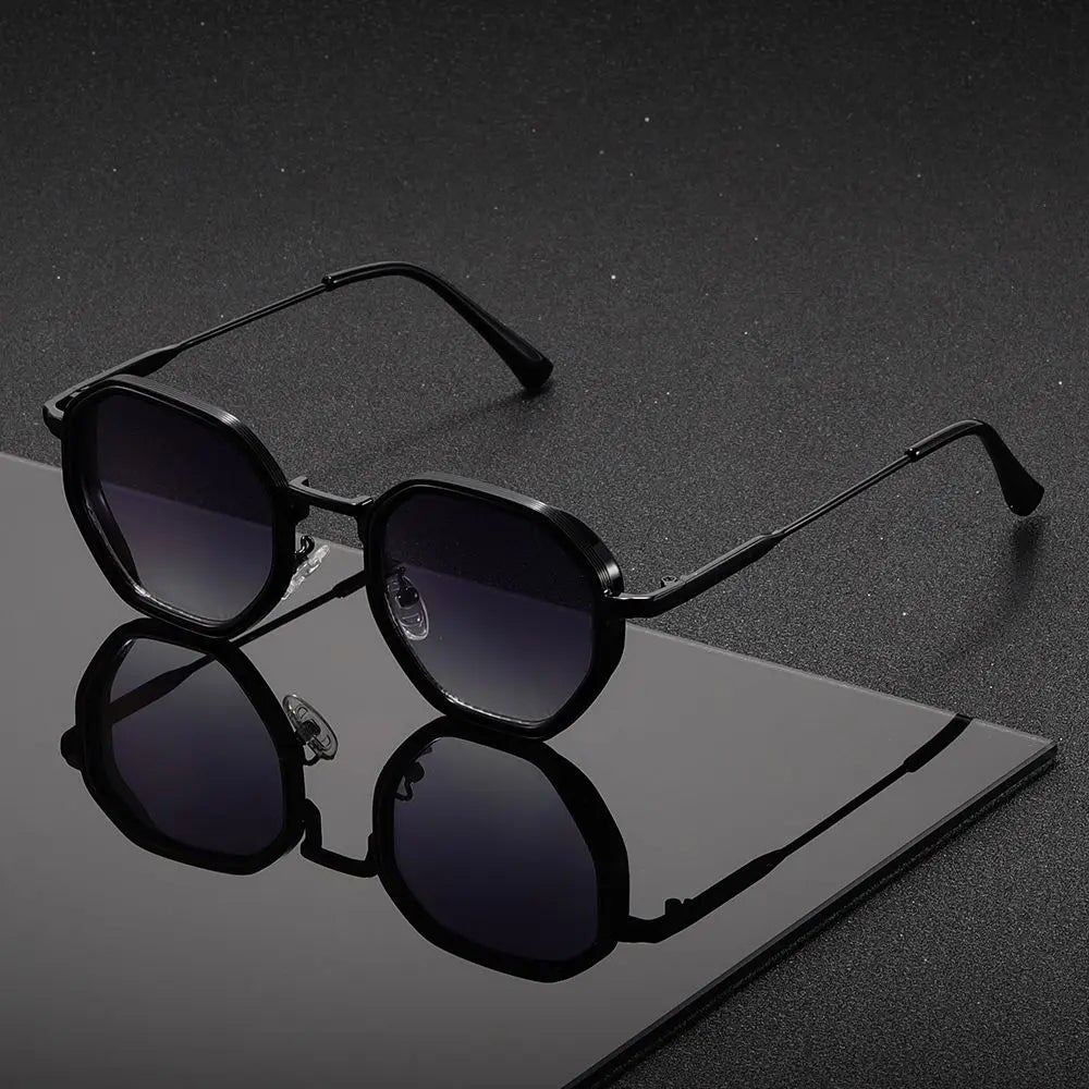 Sunglasses Retro Geometrisk Design Metal Ramme - Gray