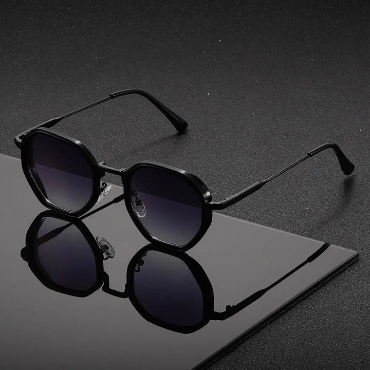 Sunglasses Retro Geometrisk Design Metal Ramme - Gray
