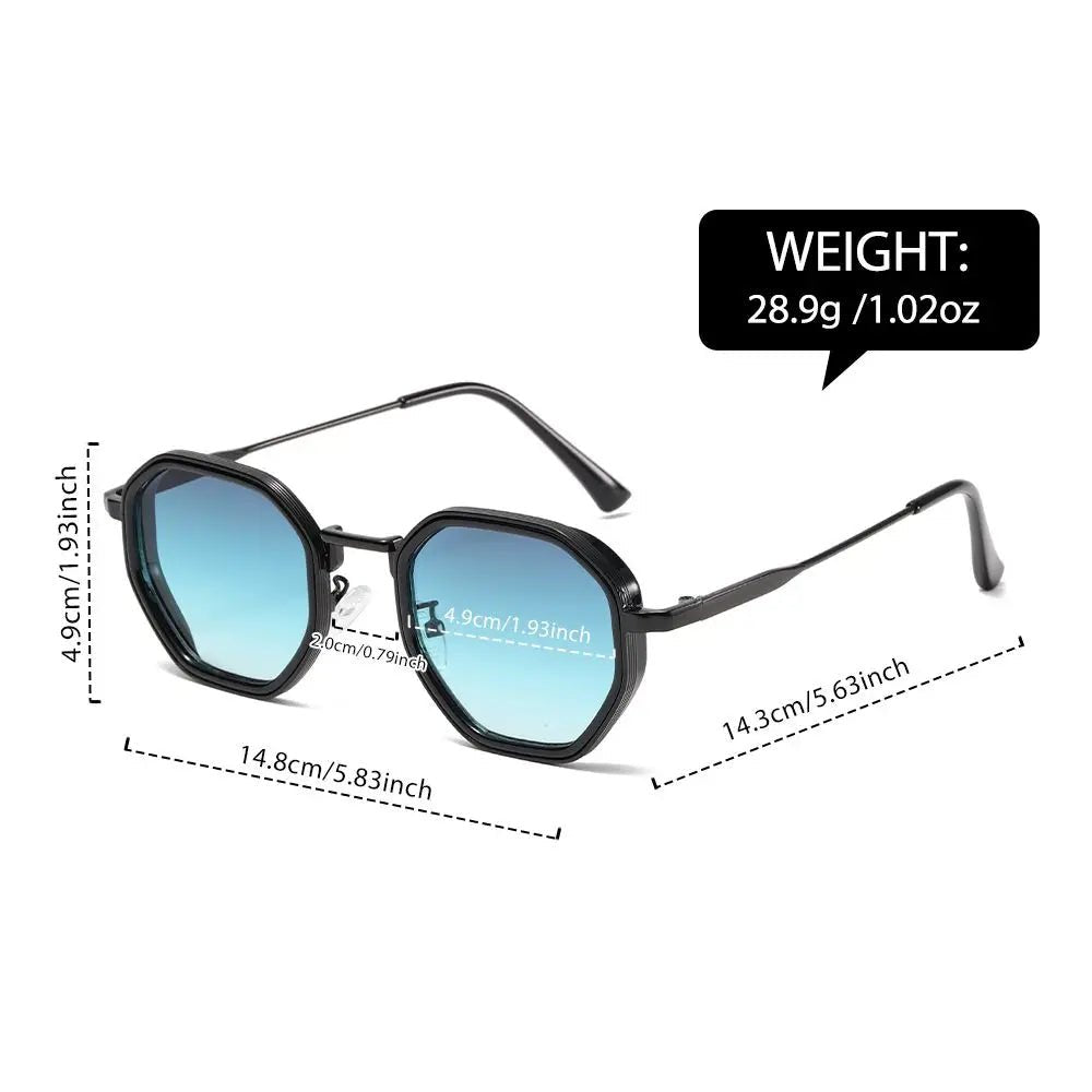 Sunglasses Retro Geometrisk Design Metal Ramme