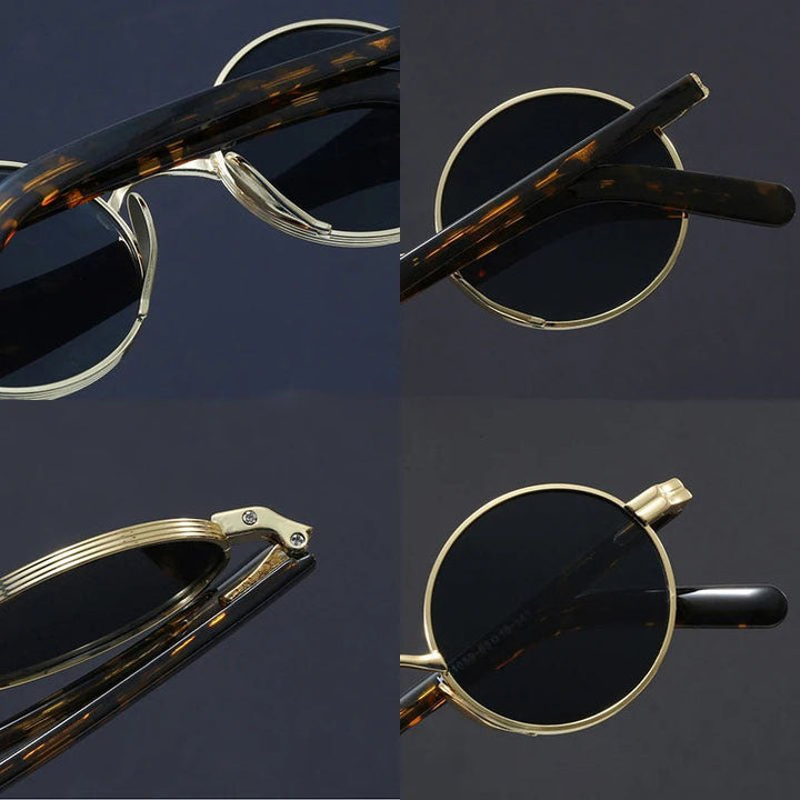 Sunglasses Retro Runde Rammer Metal UV400 Beskyttelse