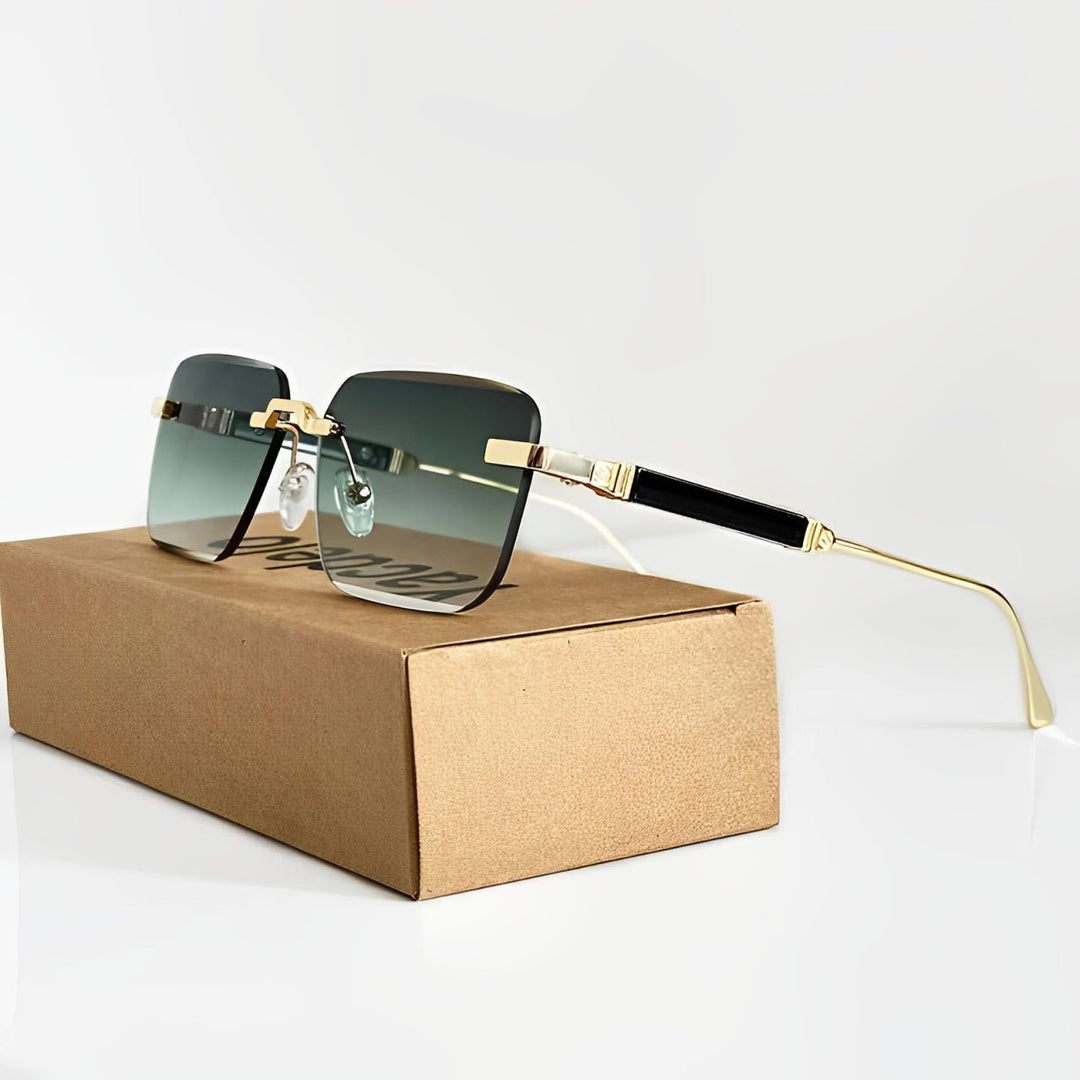 Sunglasses Retro Titanium Gradient UV400 Beskyttelse - Green (Most Popular)