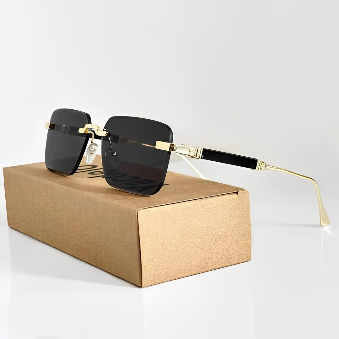 Sunglasses Retro Titanium Gradient UV400 Beskyttelse - Black