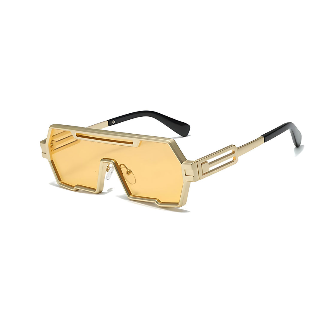 Sunglasses Steampunk Metal Firkantede UV Beskyttelse - Gold