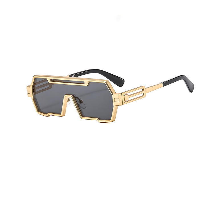 Sunglasses Steampunk Metal Firkantede UV Beskyttelse - Gold Black