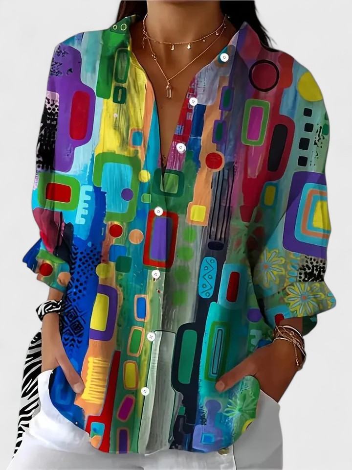 Rose | Kvinders Casual Bluse med Abstrakt Mønster - Freya Kobenhavn