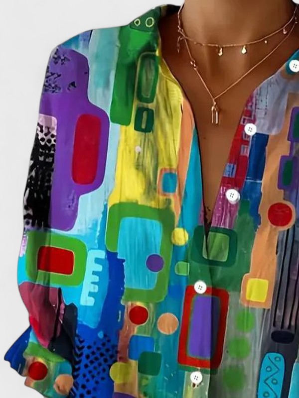 Rose | Kvinders Casual Bluse med Abstrakt Mønster - Freya Kobenhavn