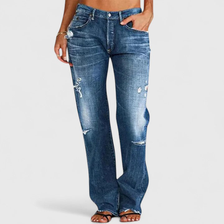 Hanne | Dame Slidte Lav Talje Straight Leg Jeans