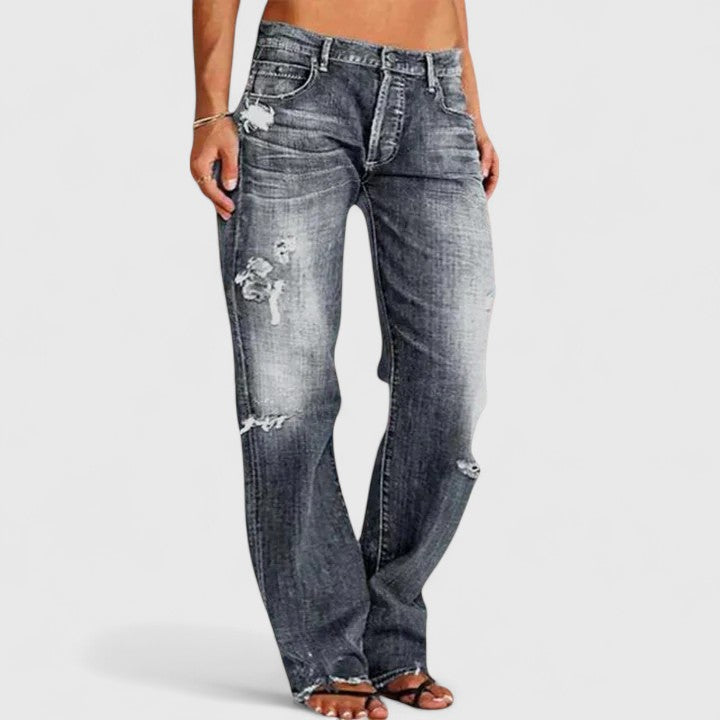 Hanne | Dame Slidte Lav Talje Straight Leg Jeans