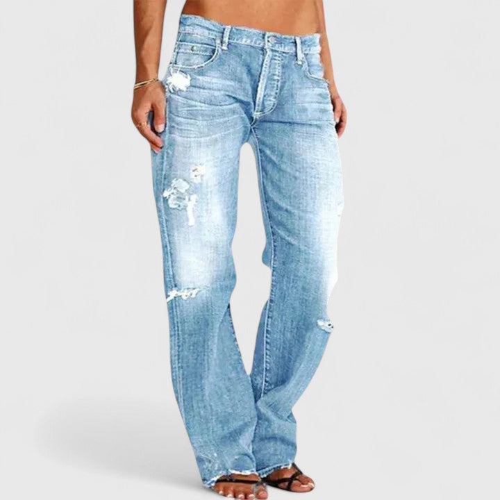Hanne | Dame Slidte Lav Talje Straight Leg Jeans