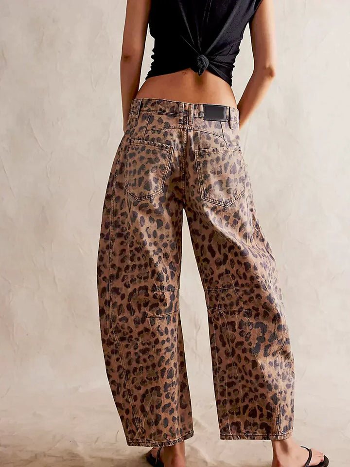 Inger | Dame Leopardprint Wide Leg Jeans