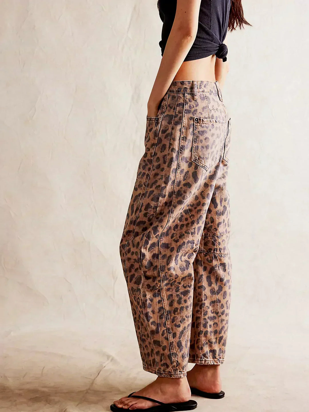 Inger | Dame Leopardprint Wide Leg Jeans